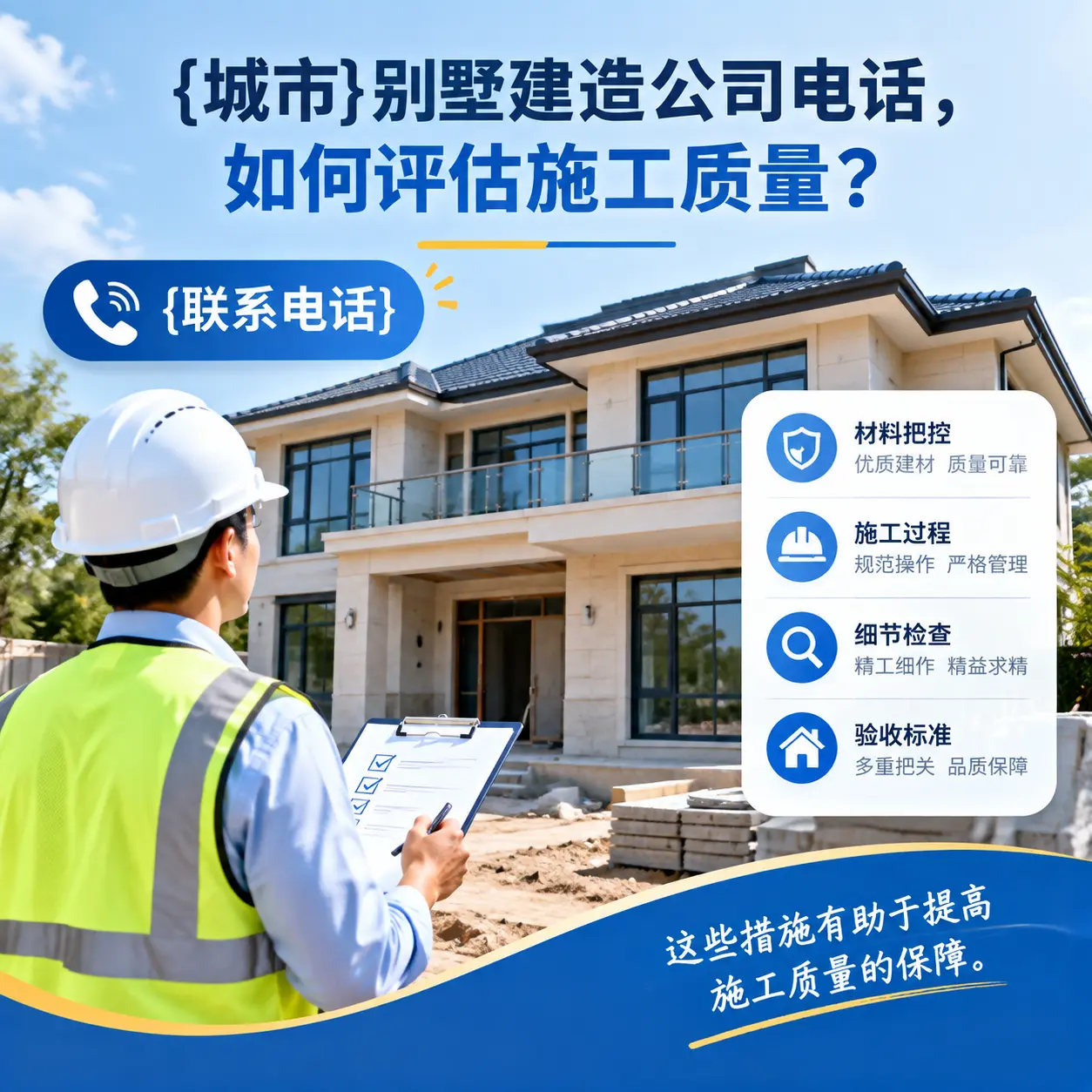 贵定别墅建造公司电话，如何评估施工质量？